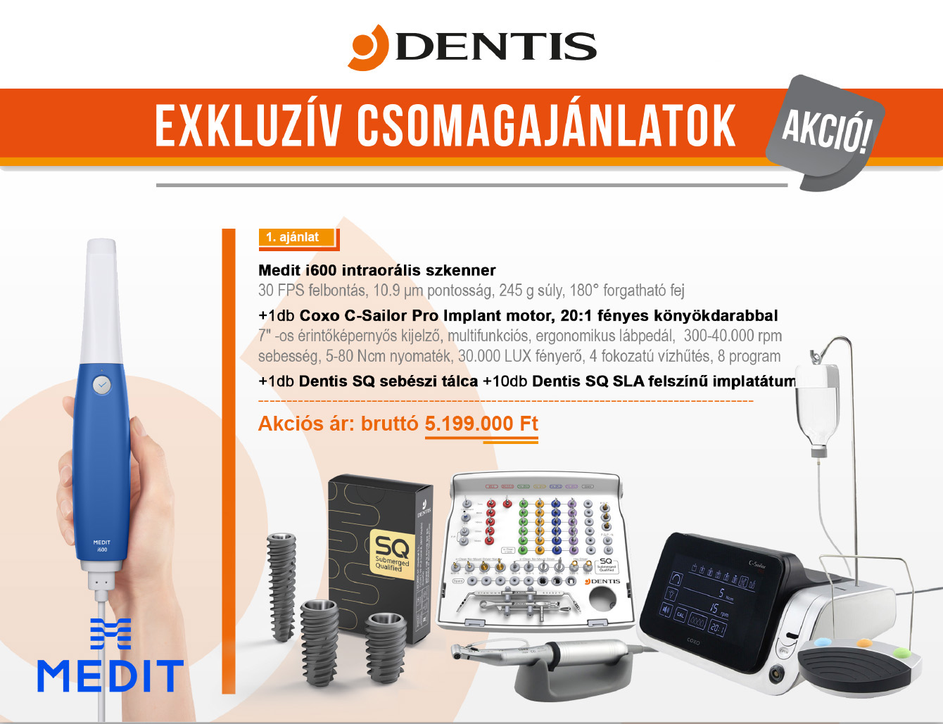 Intraorális scanner MEDIT I600 digitális intraorál szkenner rendszer