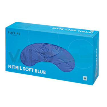 Gumikesztyű nitril Soft, púdermentes, nem steril, kék(100db)